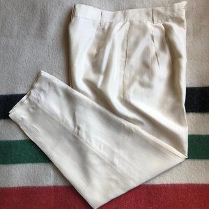 Cream silk vintage pants